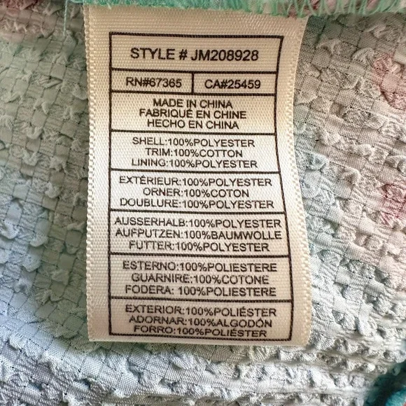 Betsey Johnson Teal Blue Floral Babydoll Tiered seersucker Tea Dress - Picture 9 of 10